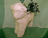 Vintage All White Lamb Planter for Shabby Chic Decor Nursery Easter