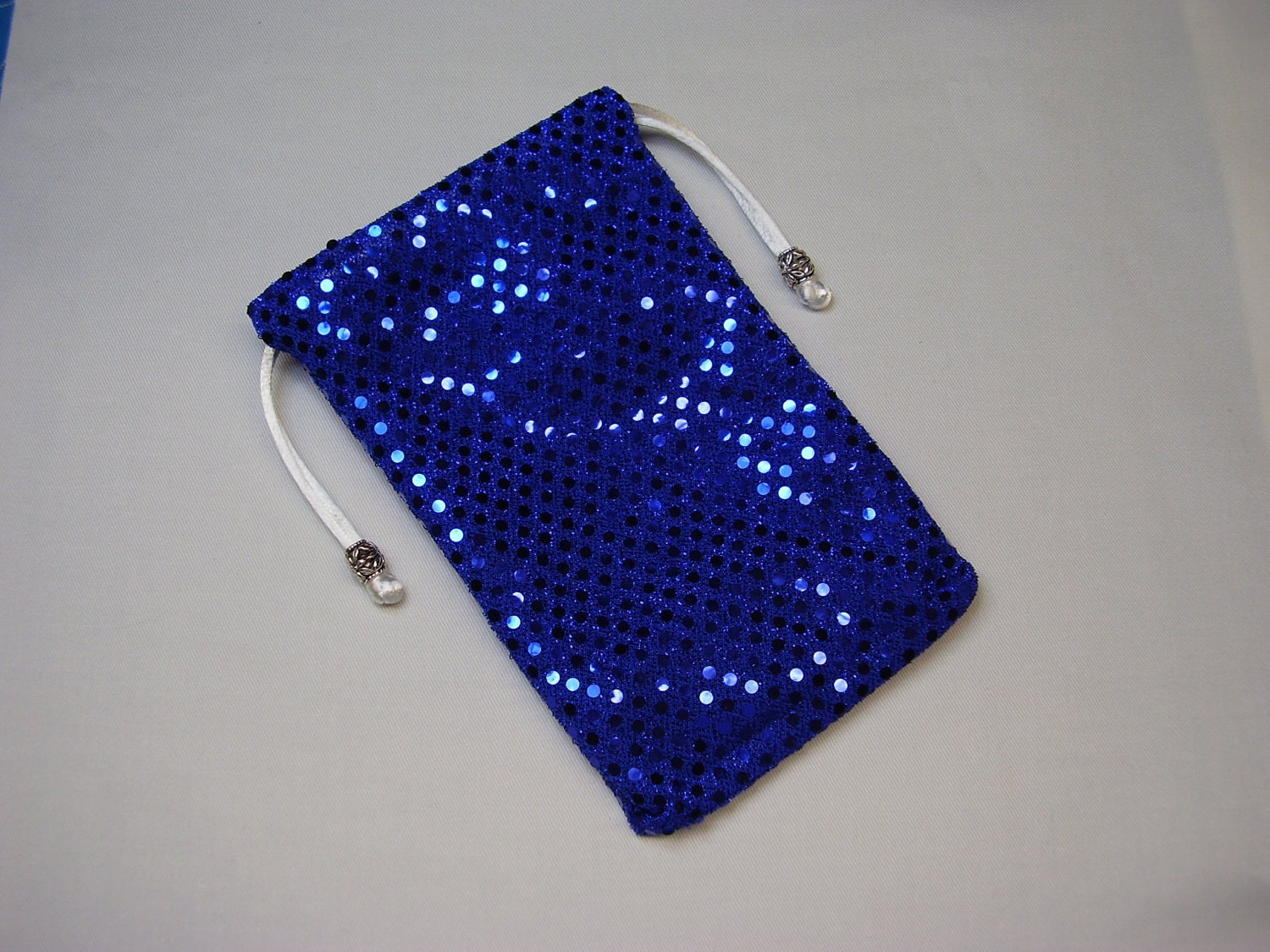 Sparkly Blue Silk Lined Tarot Card Bag, Tarot Card Pouch