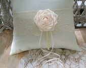 Wedding  Ring Bearer Pillow in Ivory Handmade "RENAISSANCE"
