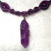 Amethyst Gemstone Hemp Necklace - Double Terminated Crystal Point Amethyst - Magnetic Beads - Purple and Black Hemp Jewelry