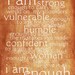 i am enough teal color subway art print