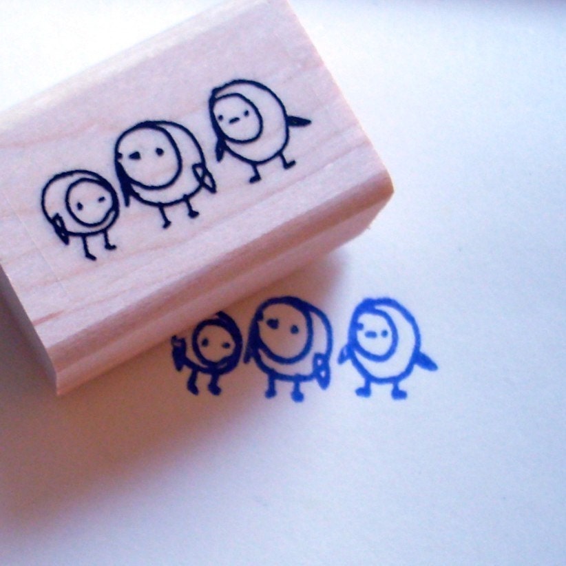 birds in bird-suits - rubber stamp