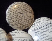 10 Vintage Dictionary Custom Buttons - You Pick the Words