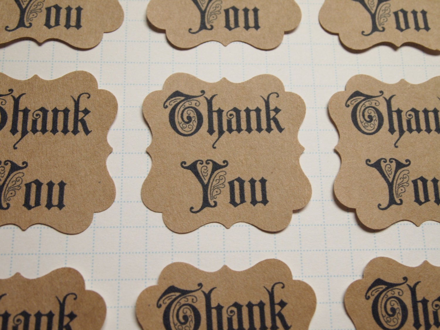 50 kraft paper Fairy Tale style Thank You stickers