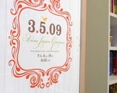Wood Type modern nursery wall art print poster custom - 8x10