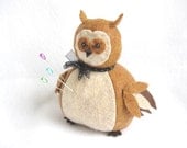 Owl Pincushion Herbie cute felt bird owl collectable or gift for animal lover...MADE-TO-ORDER