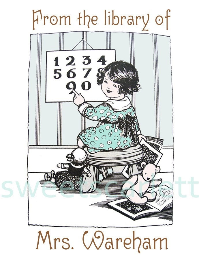 Custom Personalized Teacher Gift Bookplates for Primary School Teachers