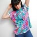 vintage 1980s / abstract floral / pastel / water color / over size / tee shirt / S-M