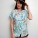 vintage 1980s / water color / blouse / pastel / over size / S-M