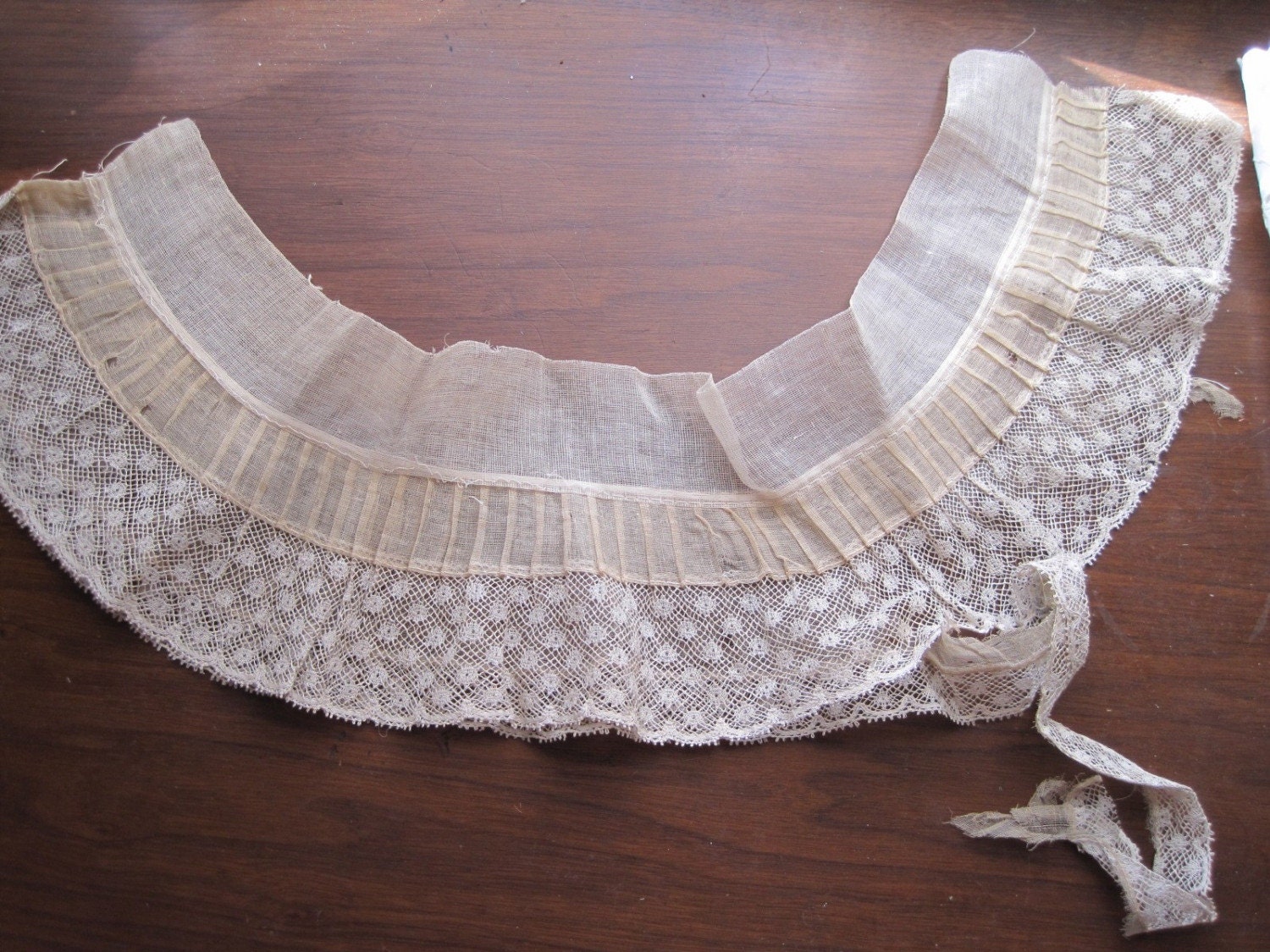 E622 Antique Lace petticoat fabric Victorian era by mmmoonchild