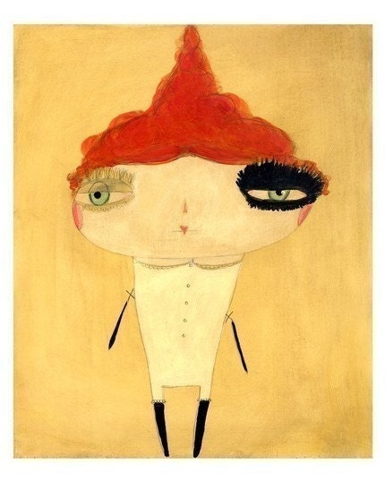 Pop Modern Art, Folk Art Print (The Courtesan)