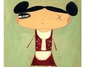 Pop Modern Art, Folk Art Print (Liesel)