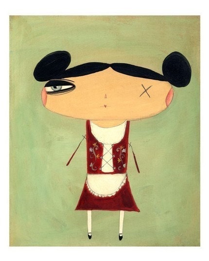 Pop Modern Art, Folk Art Print (Liesel)