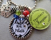 Teacher Gift  PERSONALIZED Name -Special Teacher apple Charm -Christmas gift, Teachers Inspire the hopes of today and the dreams of tomorrow