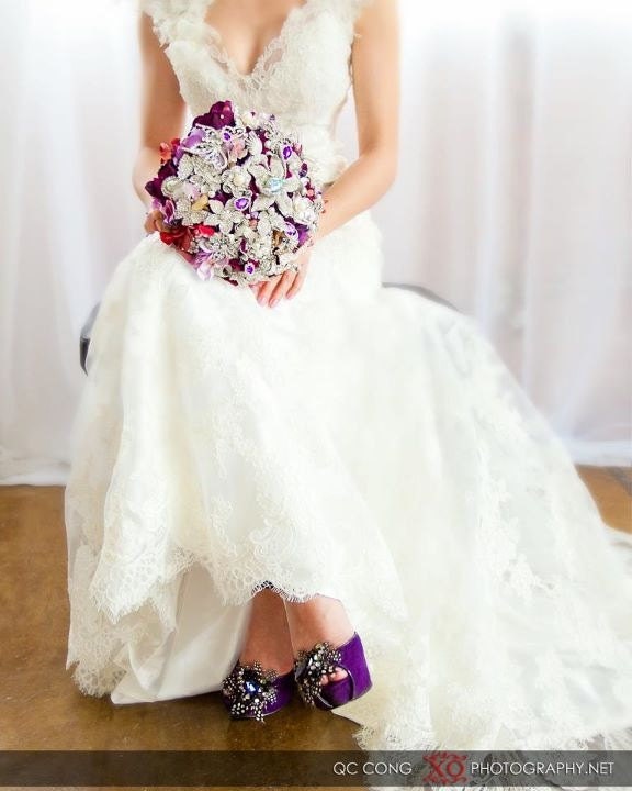 Deposit for an English garden heirloom jewelry brooch bouquet -- made-to-order brooch bouquet