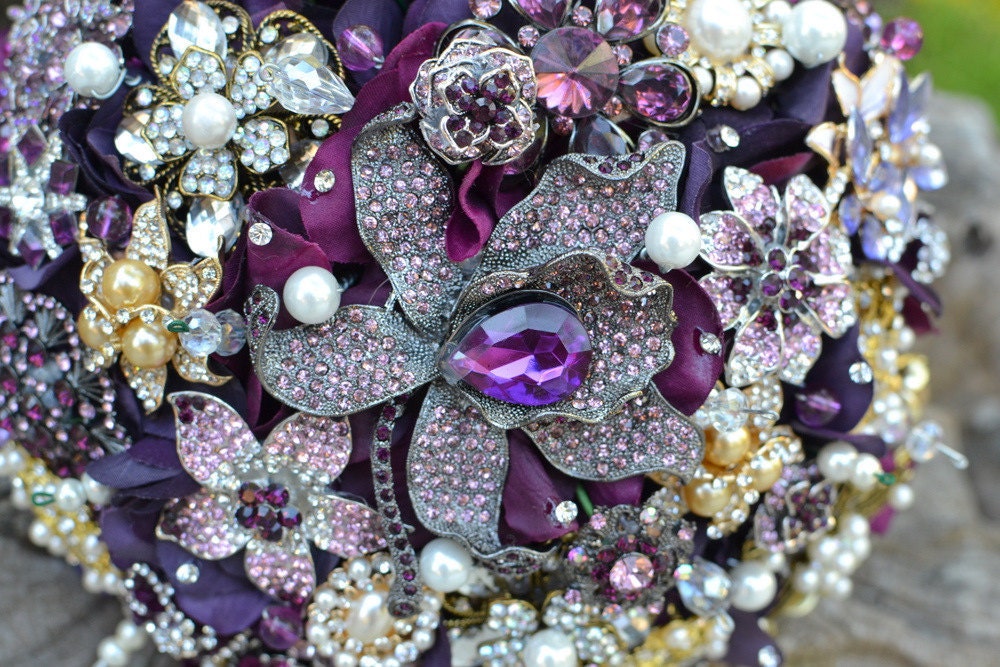Deposit on an heirloom amethyst brooch bouquet--made to order wedding bouquet