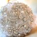 Deposit on a crystal rose brooch jeweled wedding bouquet -- made-to-order bridal bouquet