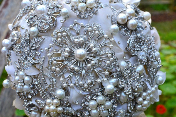 Deposit on an heirloom rich pearl brooch bouquet--made to order wedding bouquet