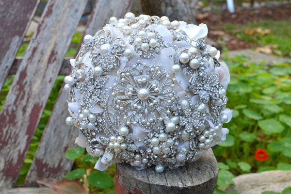 Deposit on an heirloom rich pearl brooch bouquet--made to order wedding bouquet