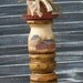 Lg Candle Holder Primiitve Folk Art  Saltbox Farm Home Decor PAFA OFG