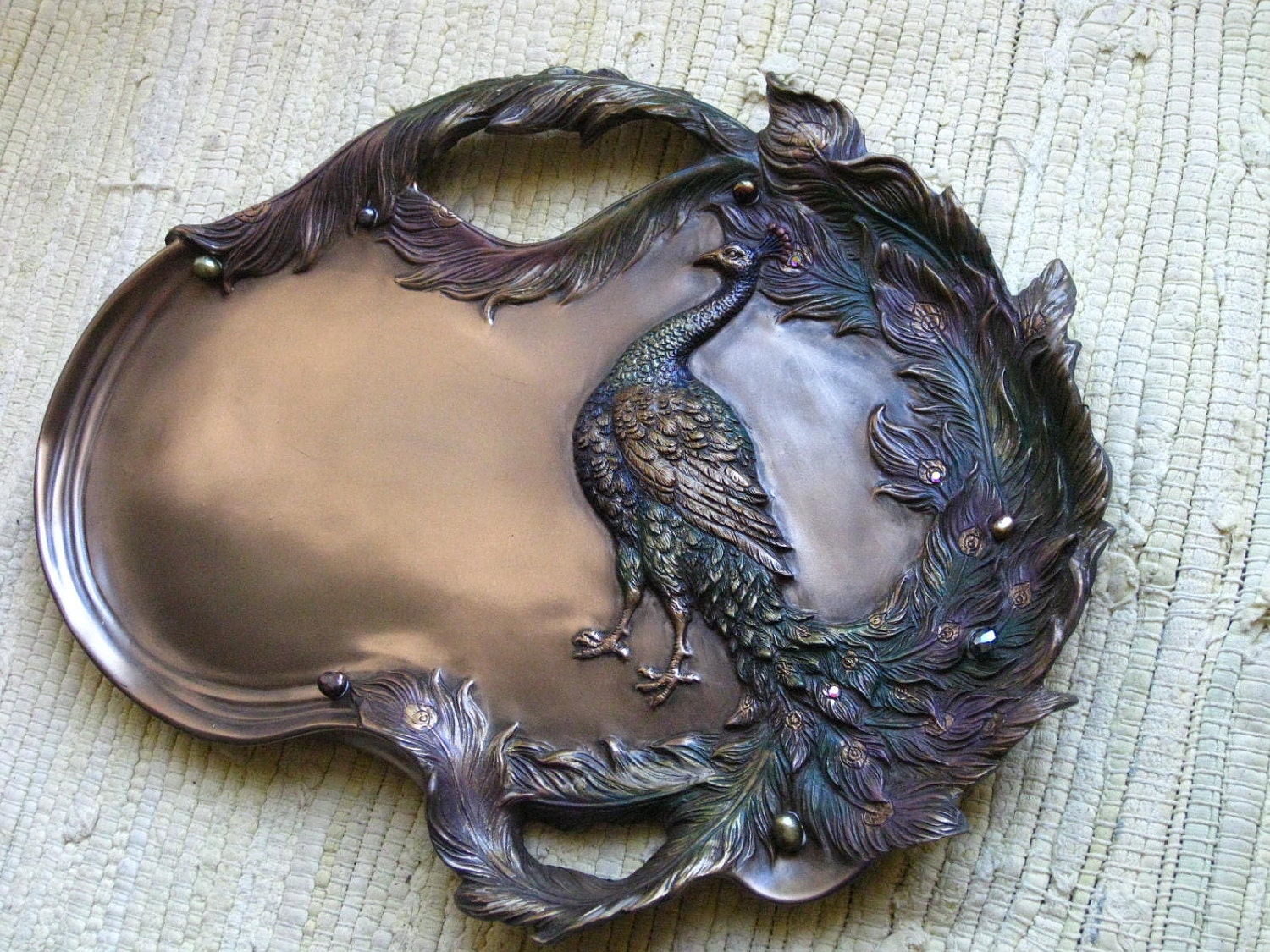 Large Peacock Tray