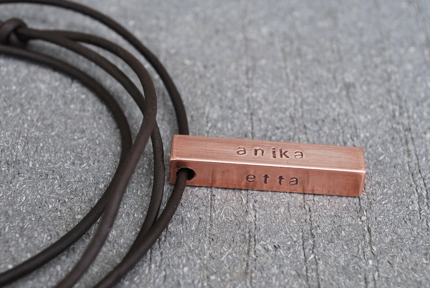 Copper And Genuine Leather--Dad Necklace