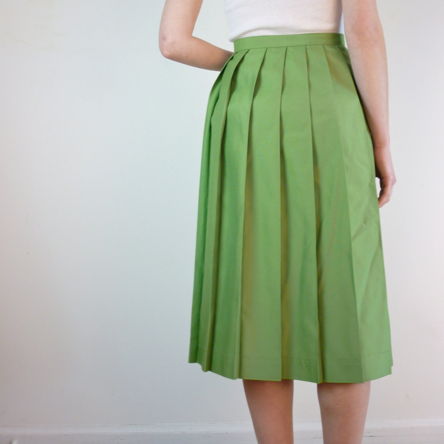 Vintage 1950s Skirt / Pleated 50s Skirt