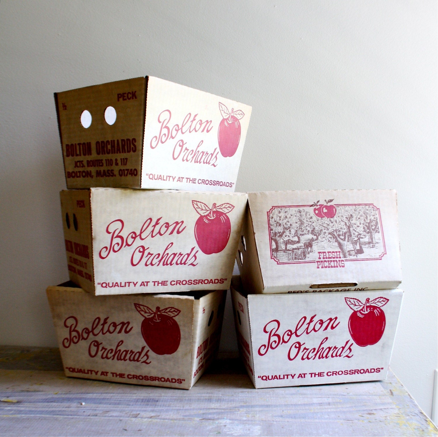 IIII RESERVED IIII  6   Vintage Apple Orchard Buckets