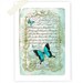 Typography, Art Print, Aqua Blue, Butterfly, Papillon, Collage, Painting Quote, Aged Papers, Script