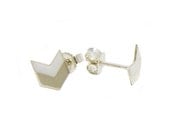 Chevron earrings - 925 sterling silver - white enamel