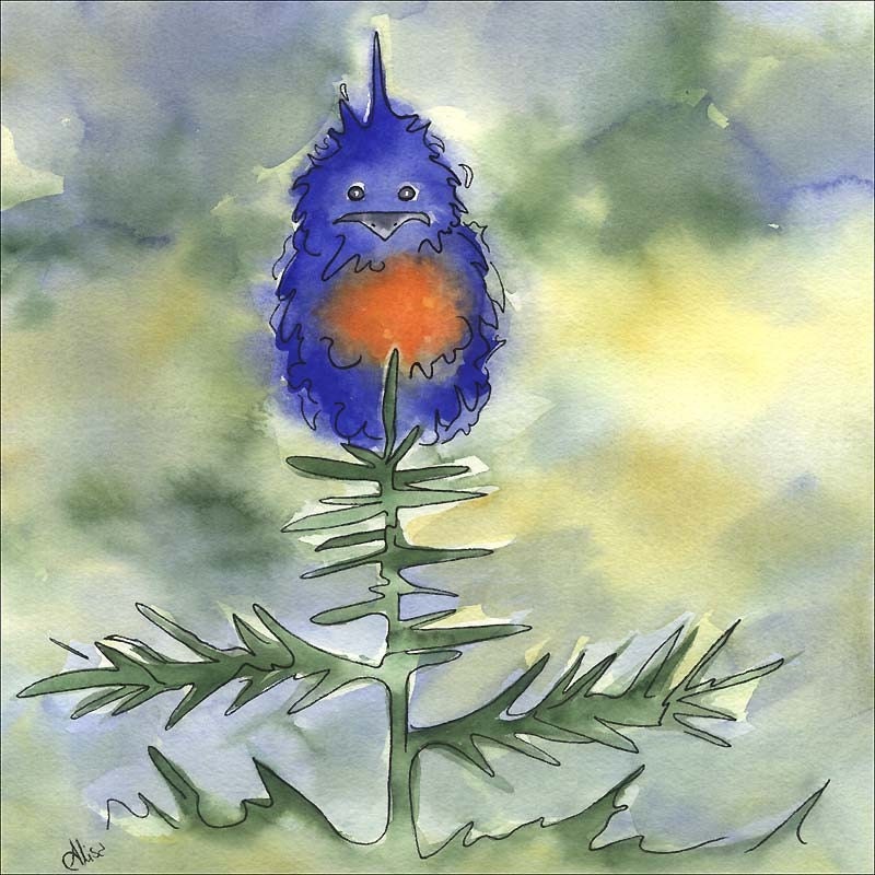 Watercolor Bird Print -  Robin - Alisa Wilcher