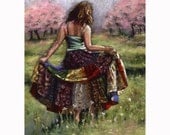 woman dancing print- Summer Smiles Painting - by Alisa Wilcher