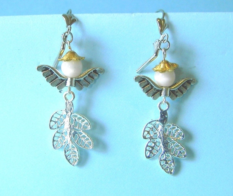 Handcrafted Woodland Spring fairy earrings
