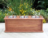 Storage Dog Feeder 12-Inch Tall 3-Bowl with 2-Quart Bowls (Custom Finished)