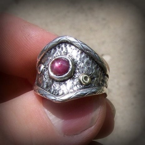 Ares Ring of Courage Star Ruby ring crafted in sterling silver