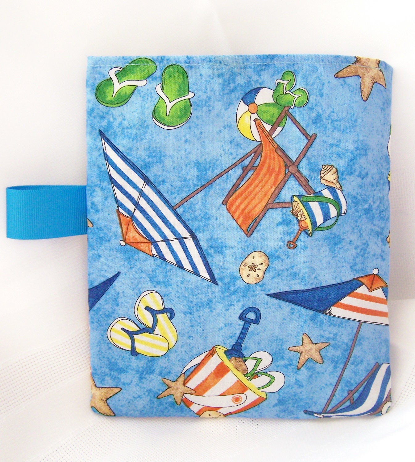 FREE SHIPPING   Beach Scene Reusable Sandwich Snack Bag with Tag - bibsblanketsandmore