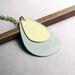 Geometric Jewelry: Minimalist Teardrop Necklace - Brass with khaki and blue patina