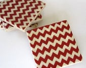 Red & White Chevron Coasters