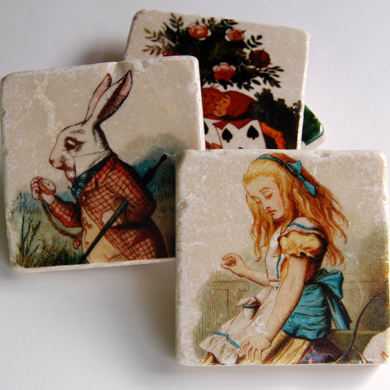 Alice in Wonderland coasters - As Seen on HGTV