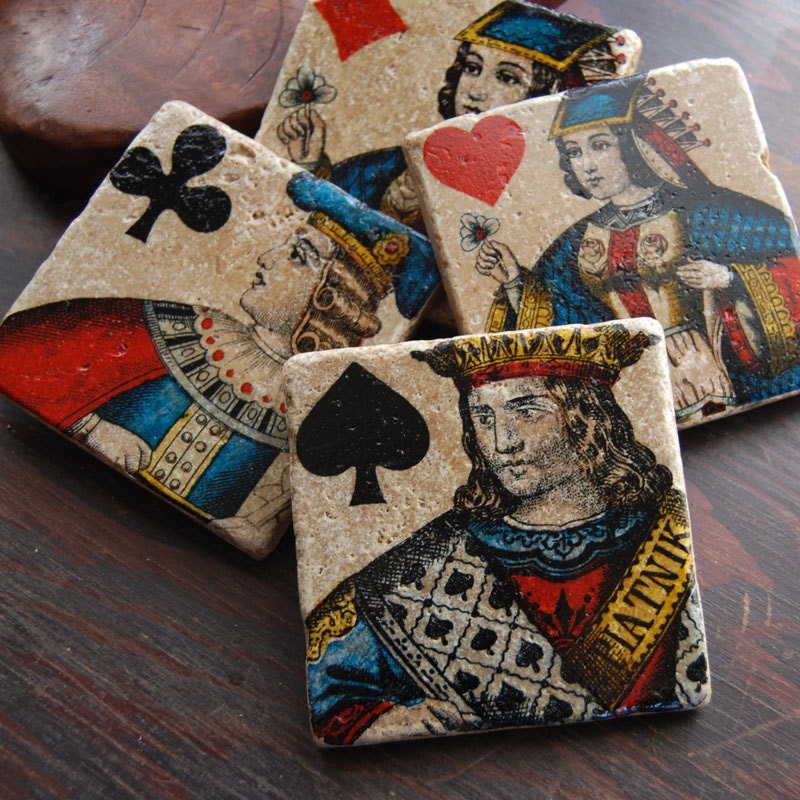 Vintage Cards Stone Coasters