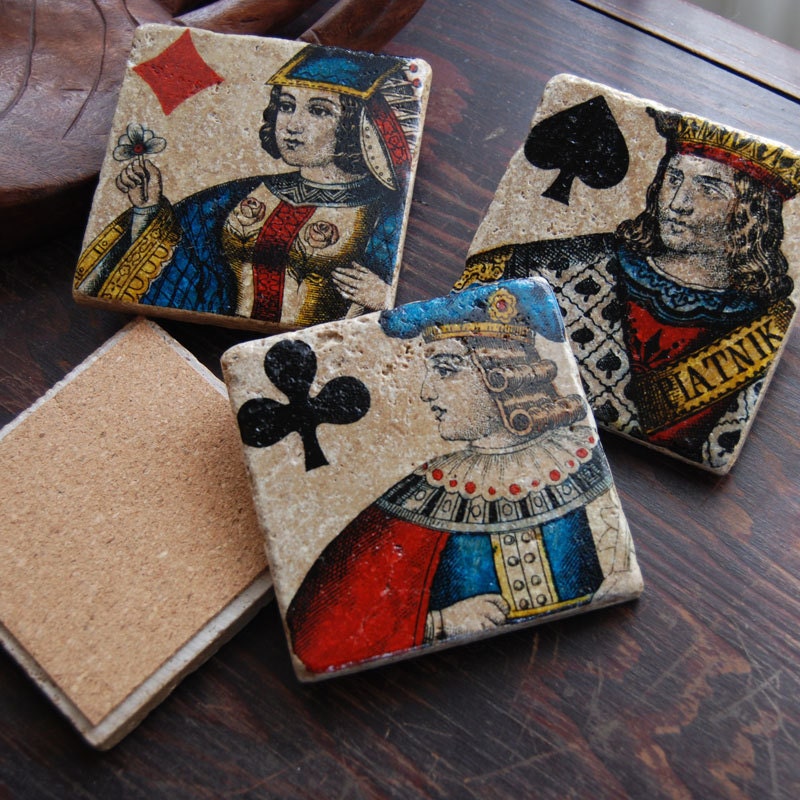 Vintage Cards Stone Coasters