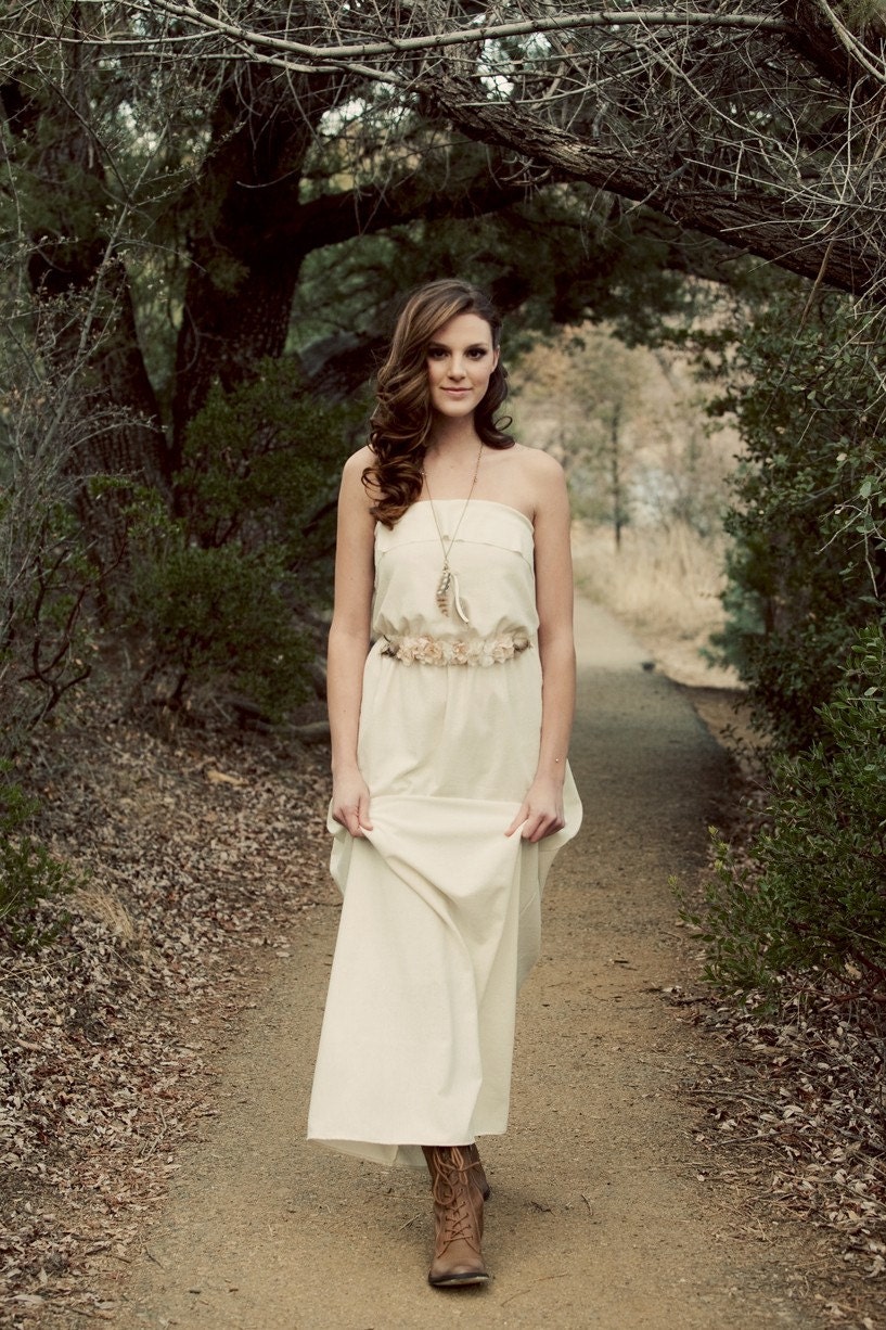Strapless Bohemian Wedding Dress - The Lucy in the Sky Gown - Made to Order