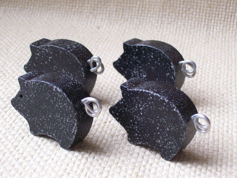 Black Pig Magnets - Set of 4