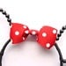 Beaded Minnie Mouse Ears Headband Hat Red Bow