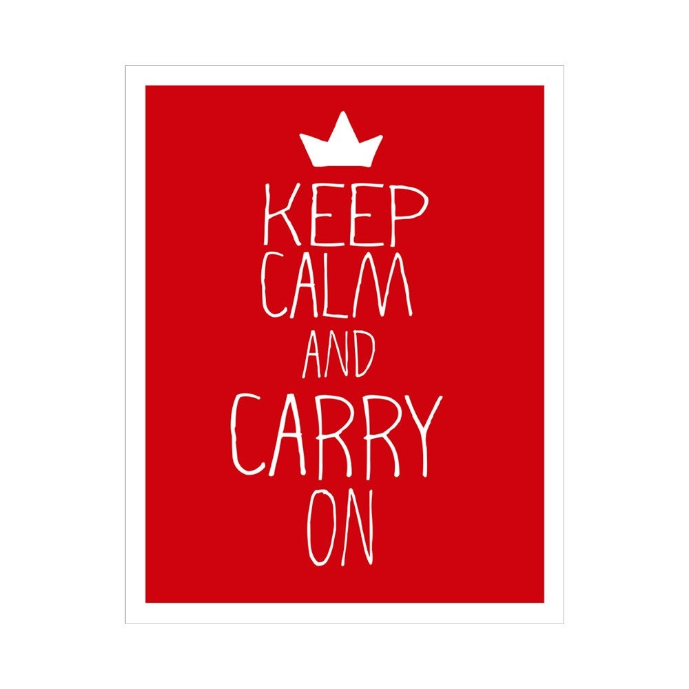Children's Wall Art / Nursery Decor  Nursery Decor Keep Calm and Carry On - in children's handwriting 11x14 inch print by Finny and Zook
