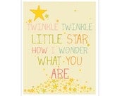 Children's Wall Art / Nursery Decor Twinkle Twinkle Little Star 8x10 inch print by Finny and Zook
