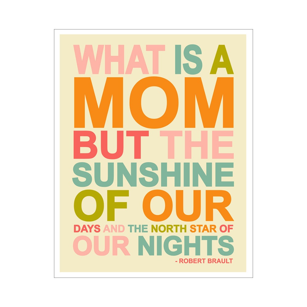 Children's Wall Art / Nursery Decor  What Is A Mom Quote 5x7 inch print by Finny and Zook