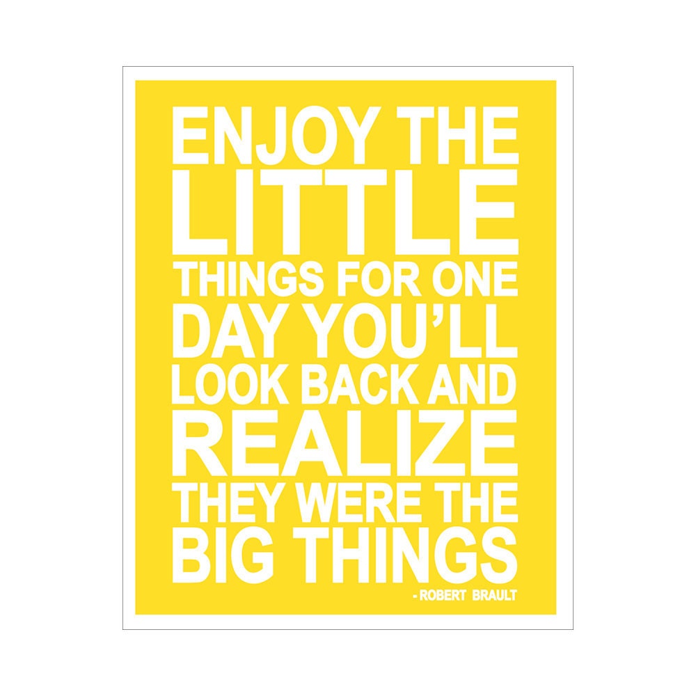 Children's Wall Art / Nursery Decor Enjoy The Little Things 16x20 inch poster print by Finny and Zook
