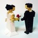 Custom made LEGO Bride and Groom Wedding Cake Topper