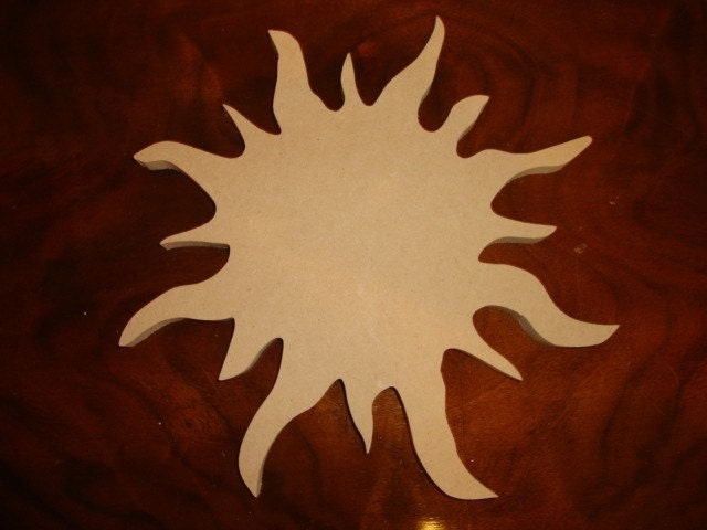 Sun Shape Unfinished Mdf Wood Mosaic Base 12.25 Inches in Diameter
